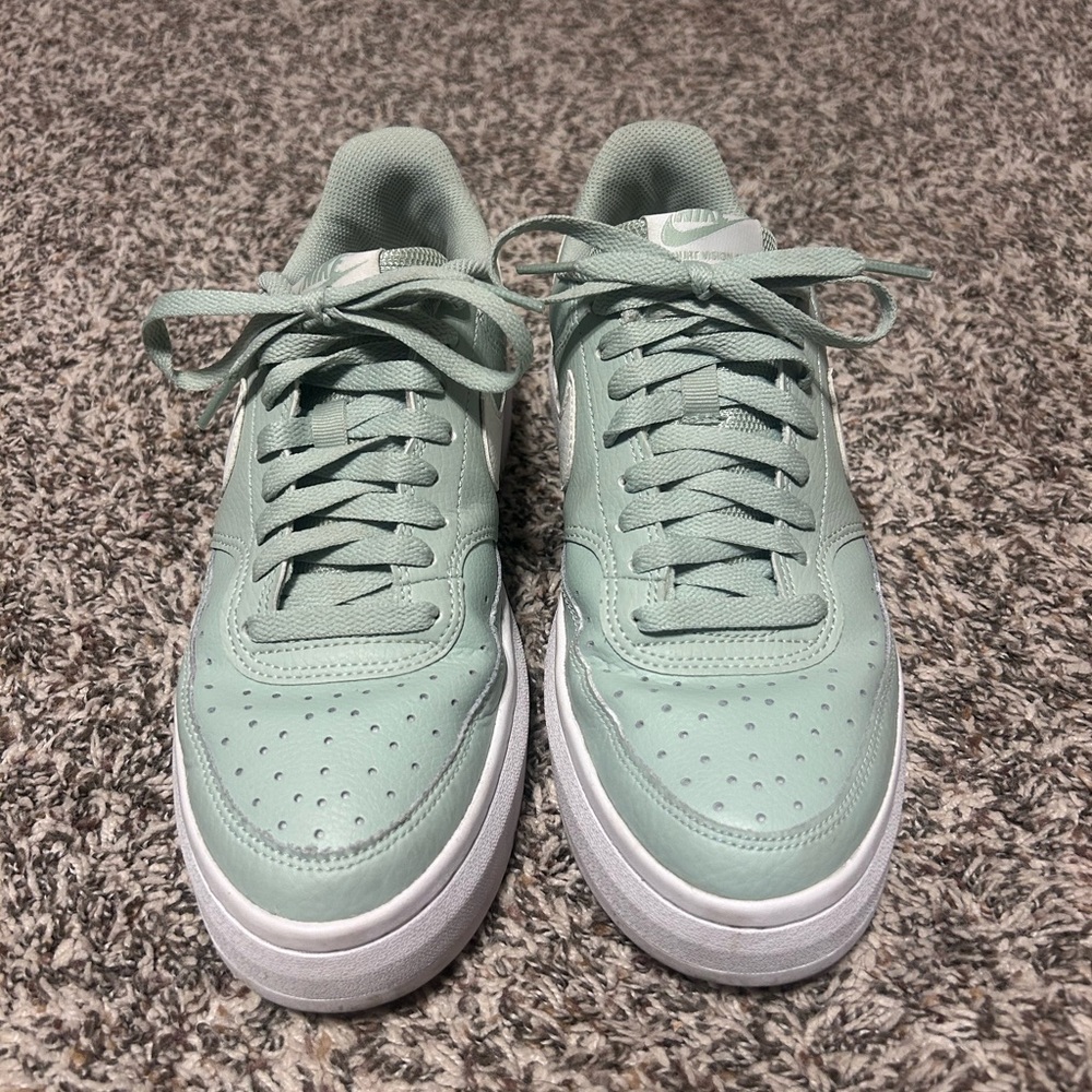 Nike Light Green Court Vision Alta Sneakers